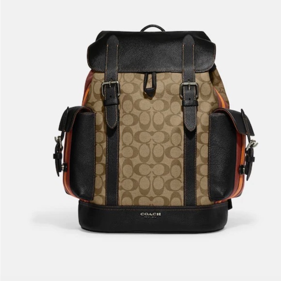 Hudson Backpack In Signature Canvas With Varsity Stripe - Picture 3 of 6